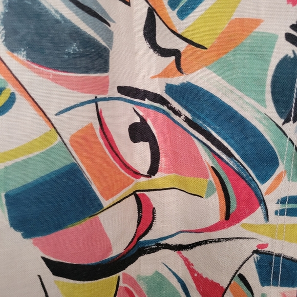 Lafayette 148 New York Pammie Abstract Linen Wrap Dress Size 10 - Picture 11 of 13